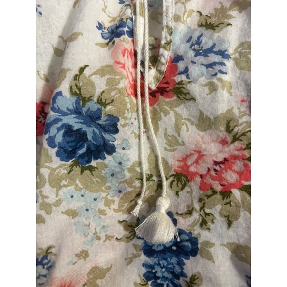 Vintage Y2K Abercrombie & Fitch Womens L Sheer Floral Peasant Top Cottagecore - Picture 4 of 9